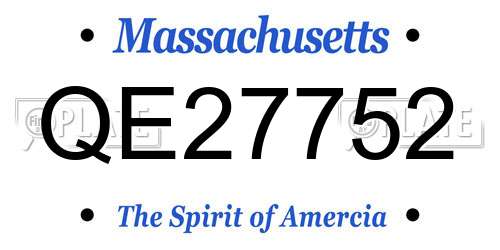 QE27752 Massachusetts License Plate