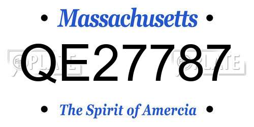 QE27787 Massachusetts License Plate
