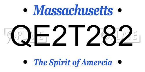 QE2T282 Massachusetts License Plate