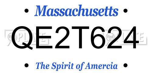 QE2T624 Massachusetts License Plate