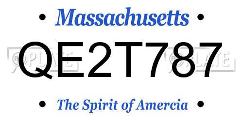 QE2T787 Massachusetts License Plate