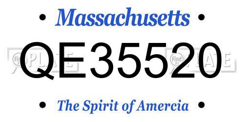 QE35520 Massachusetts License Plate