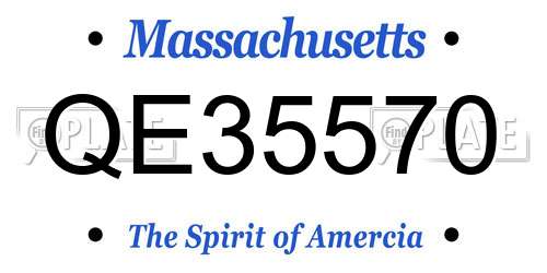 QE35570 Massachusetts License Plate