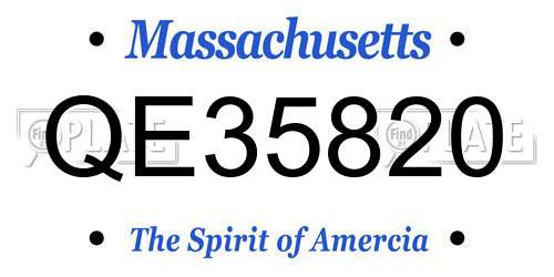 QE35820 Massachusetts License Plate