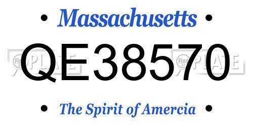 QE38570 Massachusetts License Plate