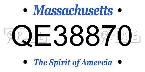 QE38870 Massachusetts License Plate