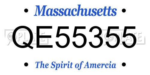 QE55355 Massachusetts License Plate