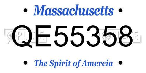 QE55358 Massachusetts License Plate