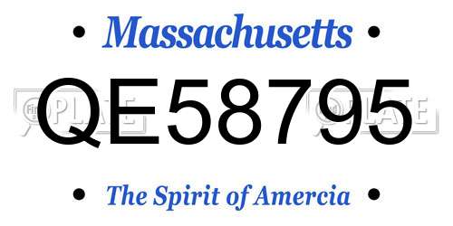 QE58795 Massachusetts License Plate