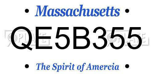 QE5B355 Massachusetts License Plate