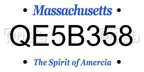 QE5B358 Massachusetts License Plate