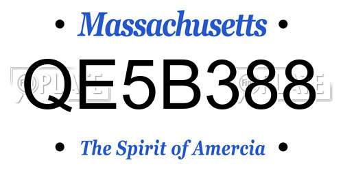 QE5B388 Massachusetts License Plate