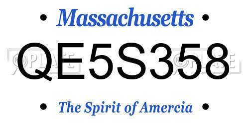 QE5S358 Massachusetts License Plate