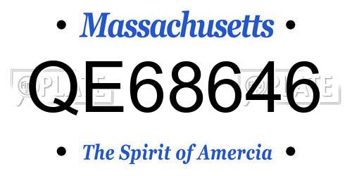QE68646 Massachusetts License Plate