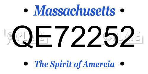 QE72252 Massachusetts License Plate