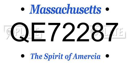 QE72287 Massachusetts License Plate