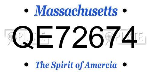QE72674 Massachusetts License Plate