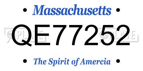 QE77252 Massachusetts License Plate