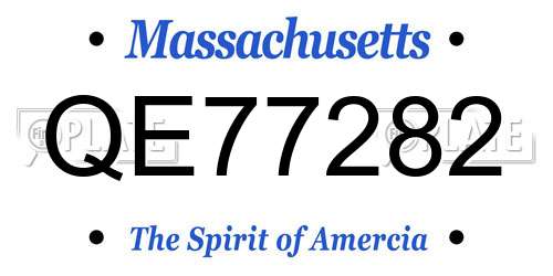 QE77282 Massachusetts License Plate