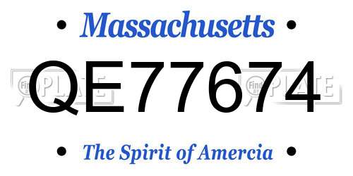 QE77674 Massachusetts License Plate