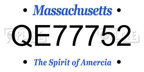 QE77752 Massachusetts License Plate