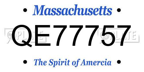 QE77757 Massachusetts License Plate