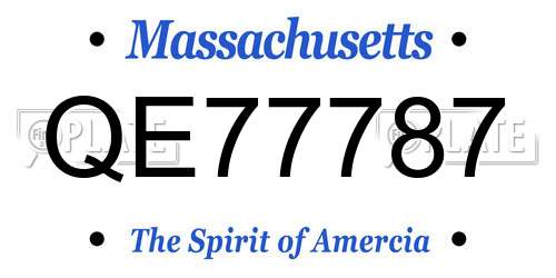 QE77787 Massachusetts License Plate
