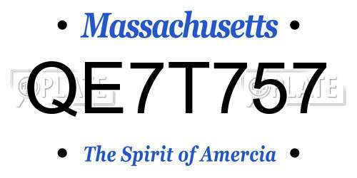 QE7T757 Massachusetts License Plate