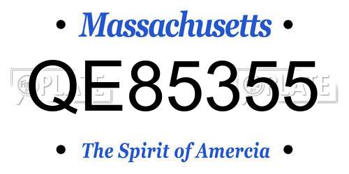 QE85355 Massachusetts License Plate