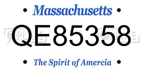 QE85358 Massachusetts License Plate