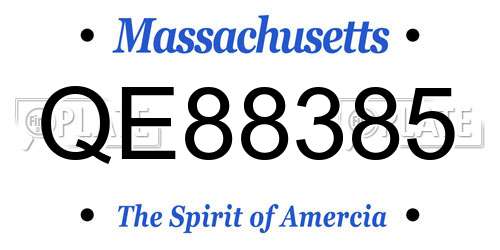 QE88385 Massachusetts License Plate