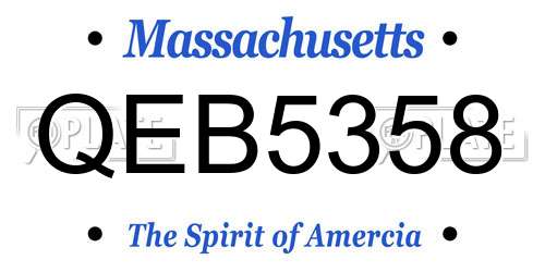 QEB5358 Massachusetts License Plate
