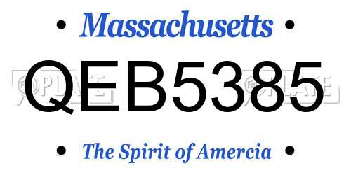 QEB5385 Massachusetts License Plate