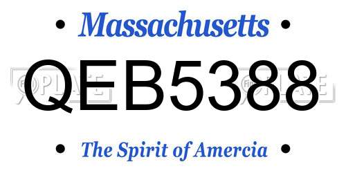 QEB5388 Massachusetts License Plate