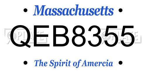 QEB8355 Massachusetts License Plate