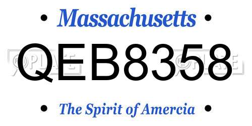 QEB8358 Massachusetts License Plate