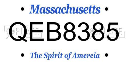 QEB8385 Massachusetts License Plate