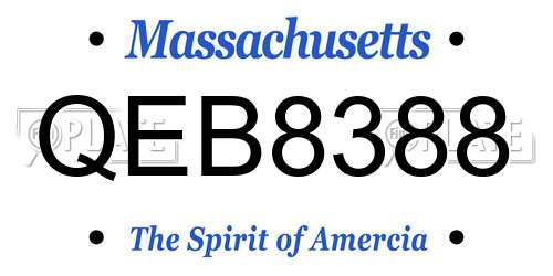 QEB8388 Massachusetts License Plate
