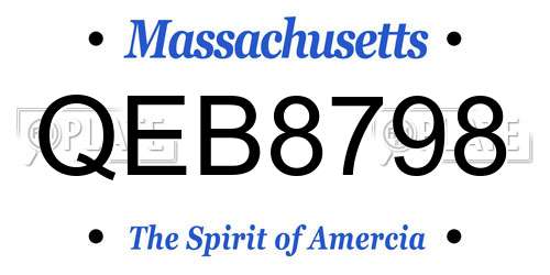 QEB8798 Massachusetts License Plate