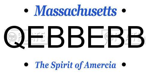 QEBBEBB Massachusetts License Plate