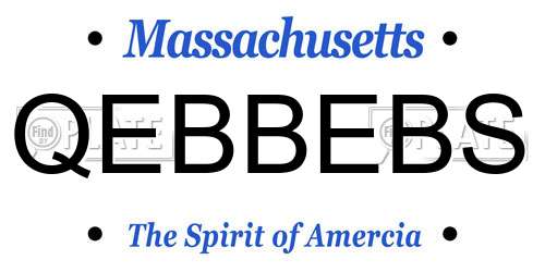 QEBBEBS Massachusetts License Plate