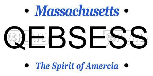 QEBSESS Massachusetts License Plate