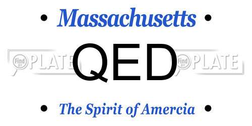QED Massachusetts License Plate