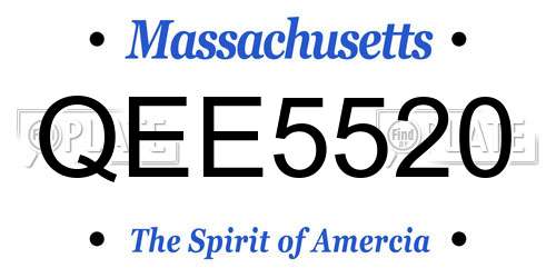QEE5520 Massachusetts License Plate