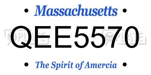 QEE5570 Massachusetts License Plate