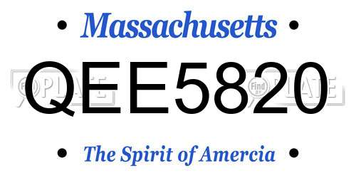 QEE5820 Massachusetts License Plate