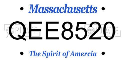 QEE8520 Massachusetts License Plate