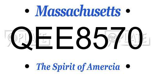 QEE8570 Massachusetts License Plate