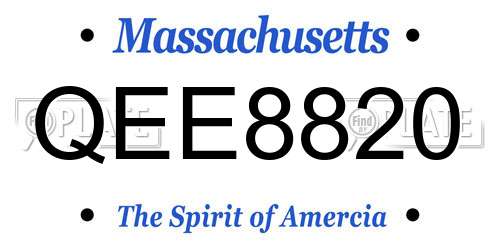 QEE8820 Massachusetts License Plate
