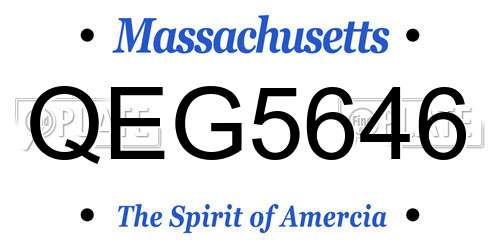 QEG5646 Massachusetts License Plate